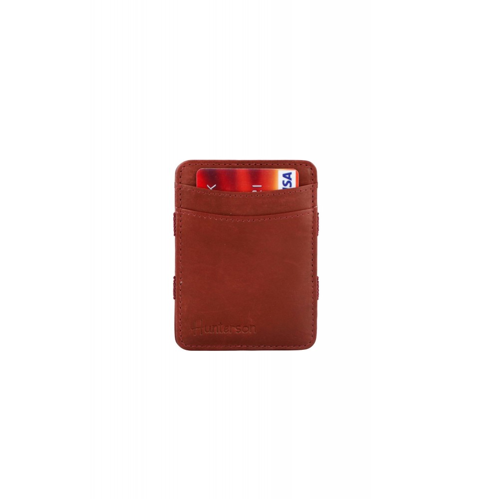 Hunterson Magic Wallet - Δερμάτινο Πορτοφόλι με RFID - Μπορντώ (Βυσσινί)