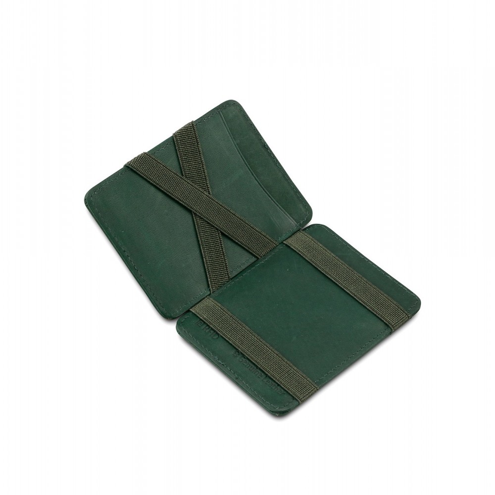 Hunterson Magic Wallet - Δερμάτινο Πορτοφόλι με RFID - Πράσινο