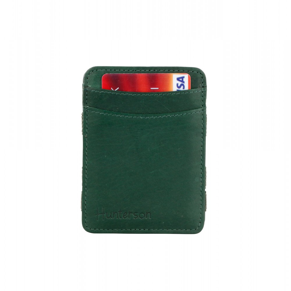 Hunterson Magic Wallet - Δερμάτινο Πορτοφόλι με RFID - Πράσινο