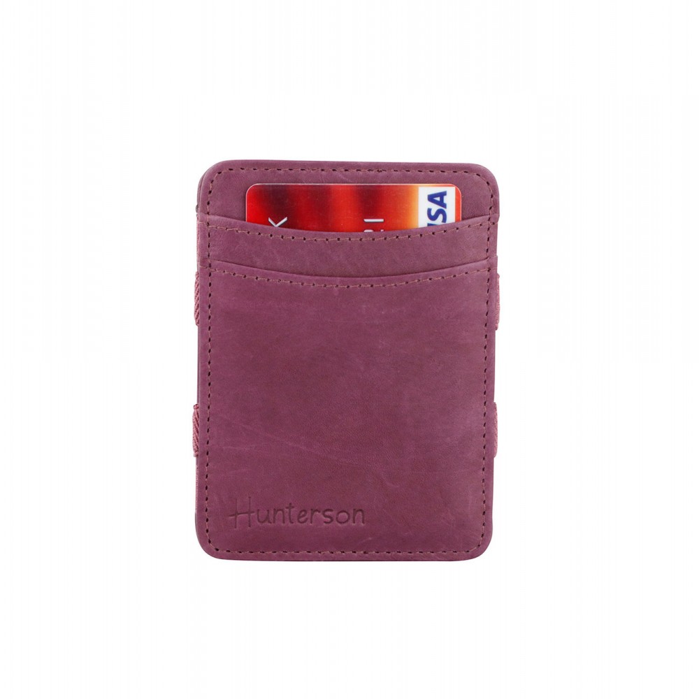 Hunterson Magic Wallet - Δερμάτινο Πορτοφόλι με RFID - Μωβ