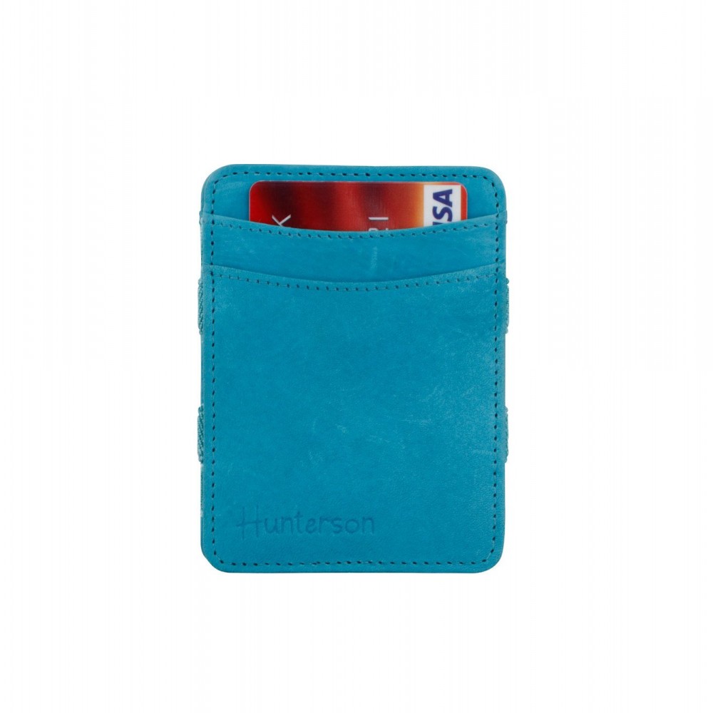 Hunterson Magic Wallet - Δερμάτινο Πορτοφόλι με RFID - Τιρκουάζ