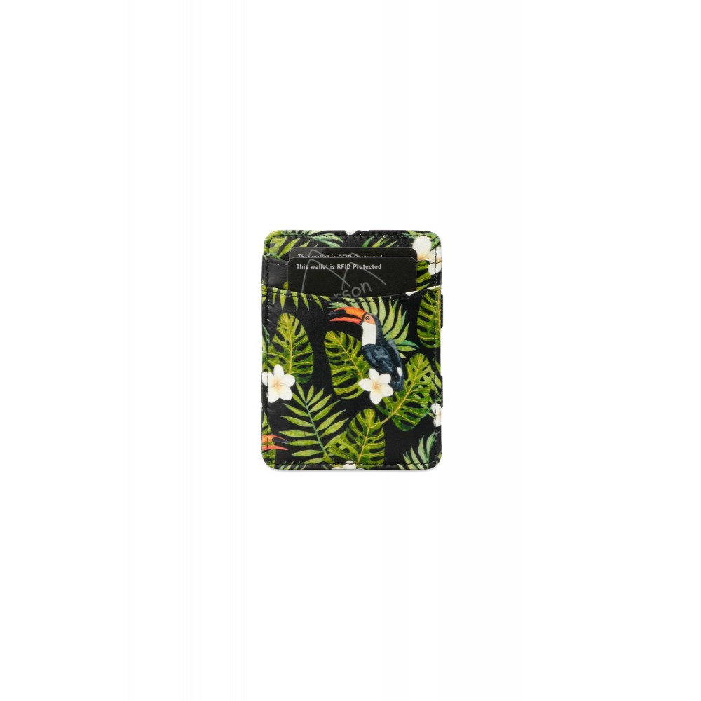 Hunterson Magic Wallet - Δερμάτινο Πορτοφόλι με RFID - Toucan Print