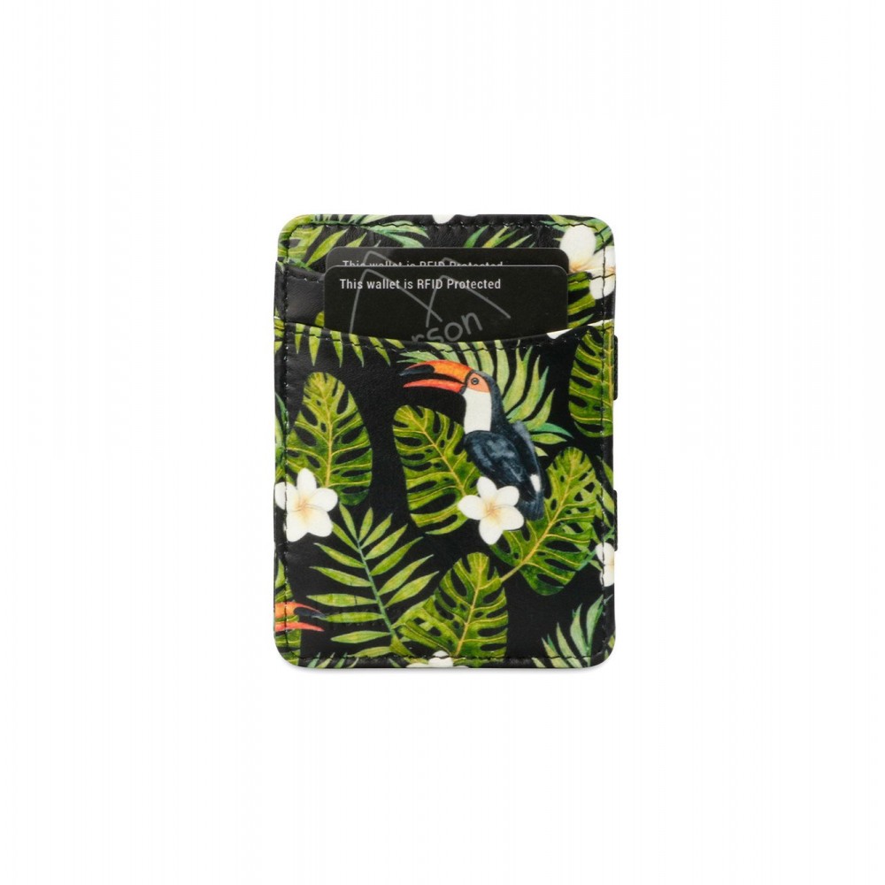 Hunterson Magic Wallet - Δερμάτινο Πορτοφόλι με RFID - Toucan Print