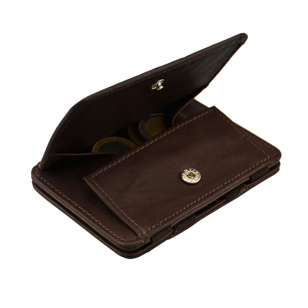 Hunterson Magic Coin Wallet - Δερμάτινο Πορτοφόλι με RFID - Καφέ