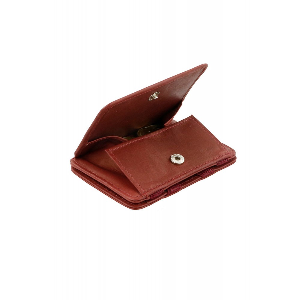 Hunterson Magic Coin Wallet - Δερμάτινο Πορτοφόλι με RFID - Βυσσινί