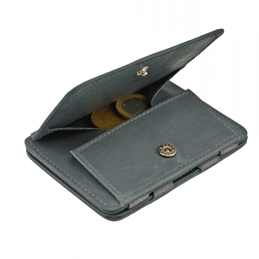 Hunterson Magic Coin Wallet - Δερμάτινο Πορτοφόλι με RFID - Γκρί