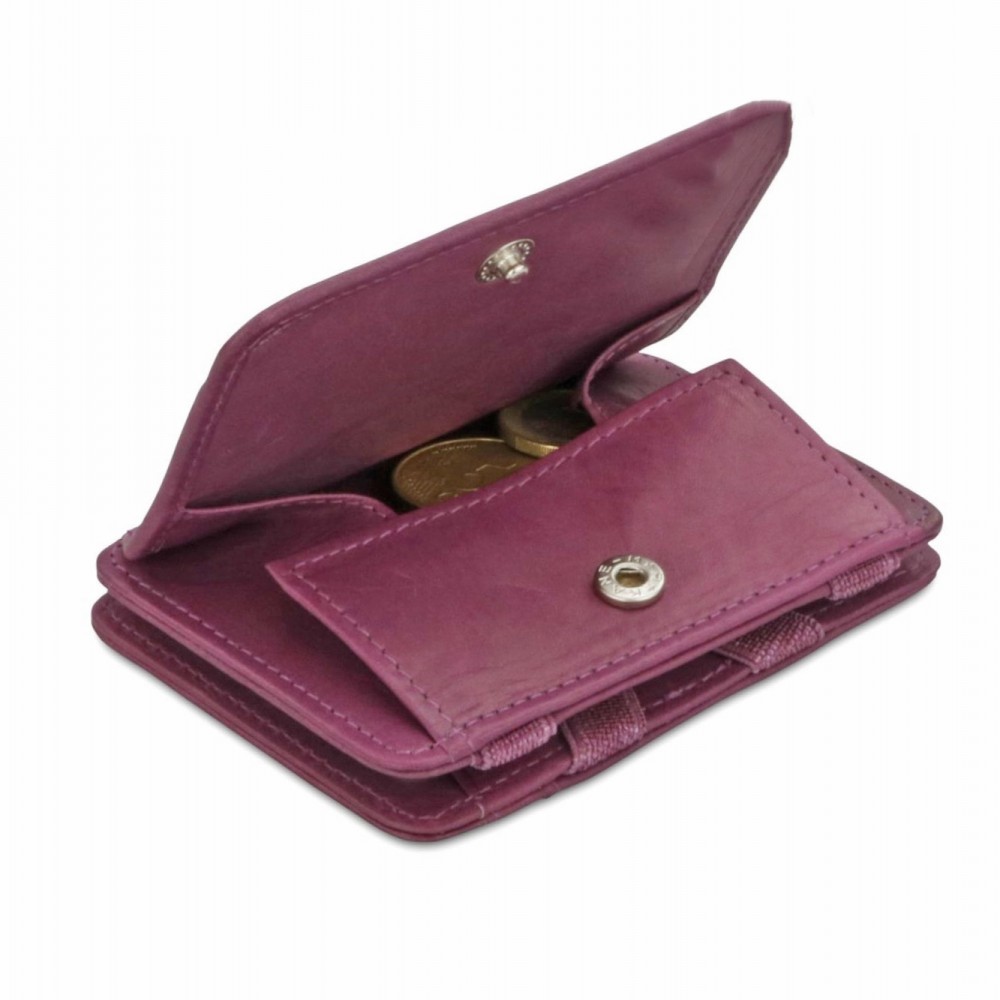 Hunterson Magic Coin Wallet - Δερμάτινο Πορτοφόλι με RFID - Μωβ